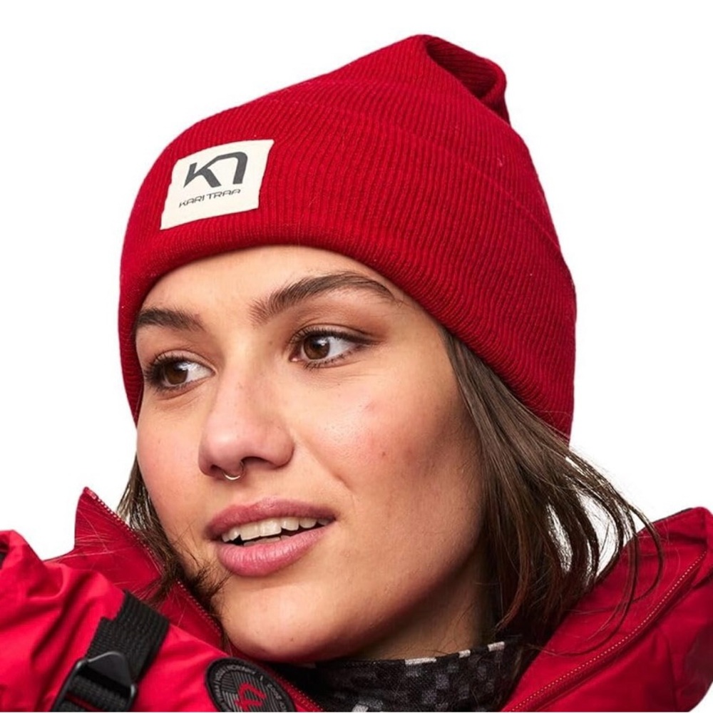 *NWOT* Kari Traa Women’s Rothe Beanie Hat in Heat Red (one size) - Picture 3 of 9